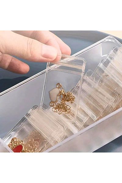 Obenimstore 30 Lu Pvc Transparent Jewelry Bag Portable Storage Bag for Rings , Earrings&Necklace , Drug