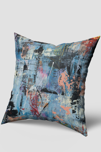 EsnafAli Μπλε μαύρη αφηρημένη μοτίβο ριχτάρι μαξιλαροθήκη