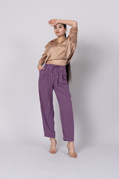 MissVina Штани з еластичним поясом і шнурком 30244