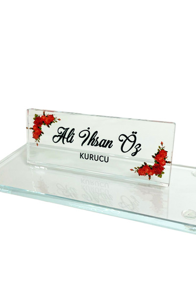 Suba Kristal Kişiye Özel Uv Baskılı Kristal Masa İsimliği CS-01