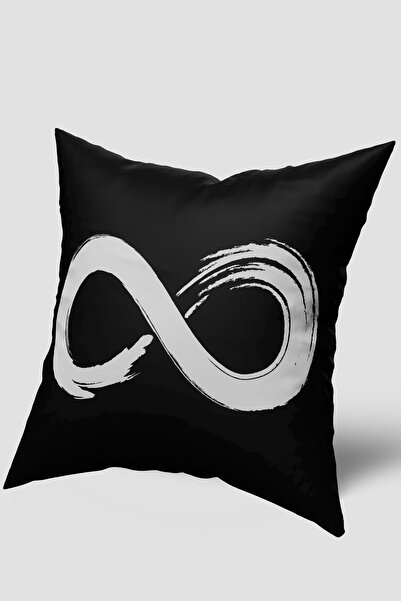 EsnafAli Husă de pernă neagră și albă cu literă infinită