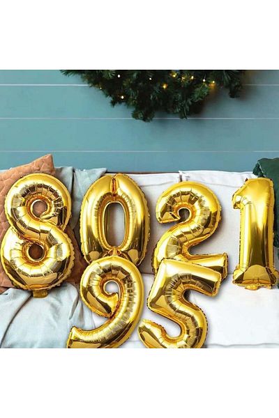 MAXEE STORE Maxee birthday balloon, number 2, gold, 40 cm