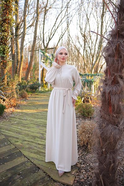 Nissra Ankanoor Ανοιχτό Μπεζ Raglan Φόρεμα με ελαστική μέση Anka255077