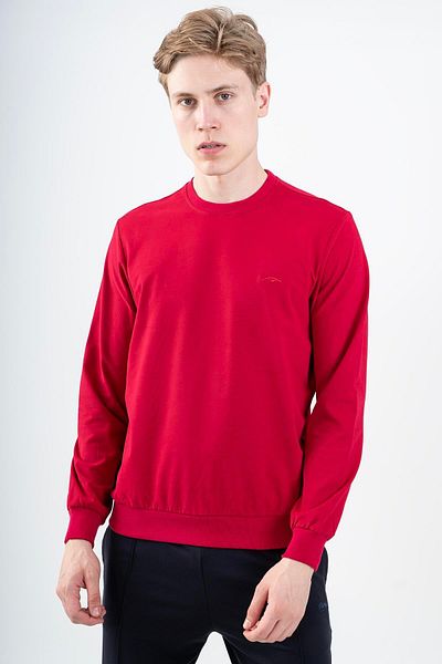 MARATON Comfort Men's Crew Neck Long Sleeve Dark Red Sweatshirt 22358
