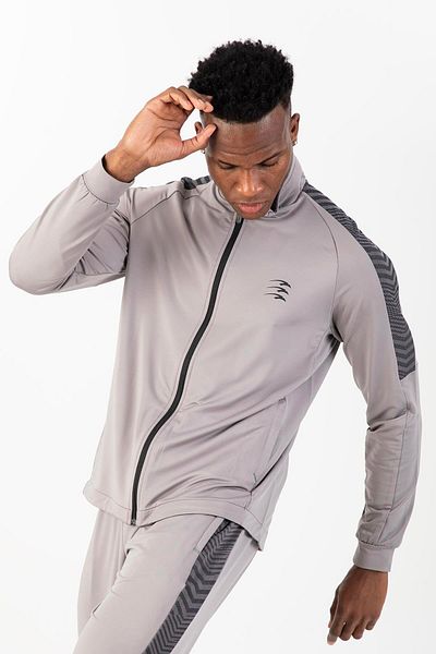 MARATON Regular Men's Stand Collar Raglan Sleeve Gray Tracksuit Top 21587