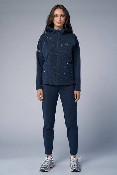 bilcee Set de trening din bumbac cu glugă, albastru bleumarin, 9836