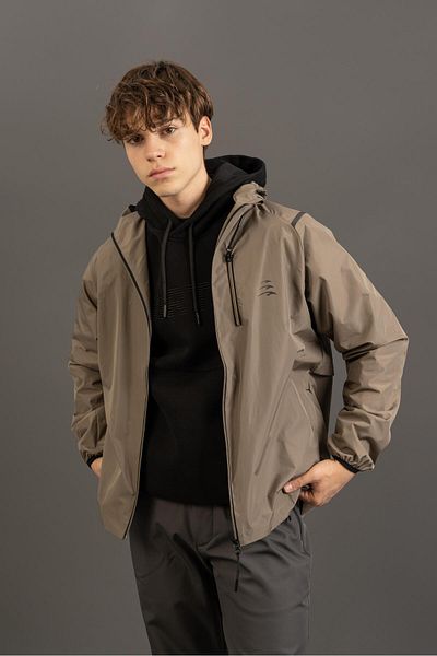 MARATON Regular Men's Hooded Raglan Sleeve Cocoa Raincoat 21663