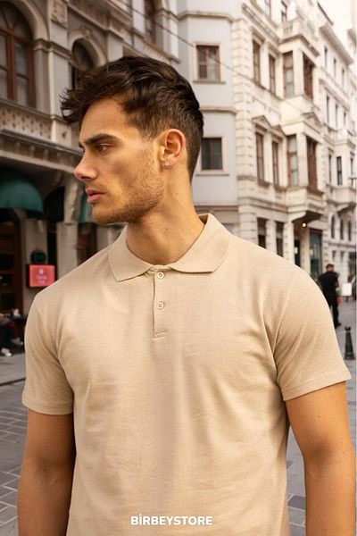 BİRBEYSTORE Μπλουζάκι Polo Neck Unisex Λεπτό ύφασμα