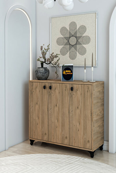 SENSA MODÜLER MOBİLYA Konak 3 Kapaklı Ayakkabılık Çok Amaçlı 3 Kapaklı Dolap Beyaz