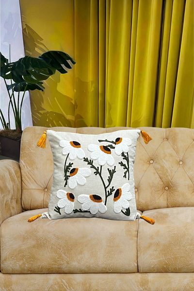 e-Bizz Store 1 Throw Pillow Cover with Punch Embroidery