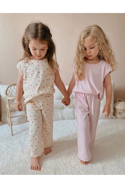 Balerinikizler Baby&Kids Double Pocket Casual Trousers - Powder Pink Color