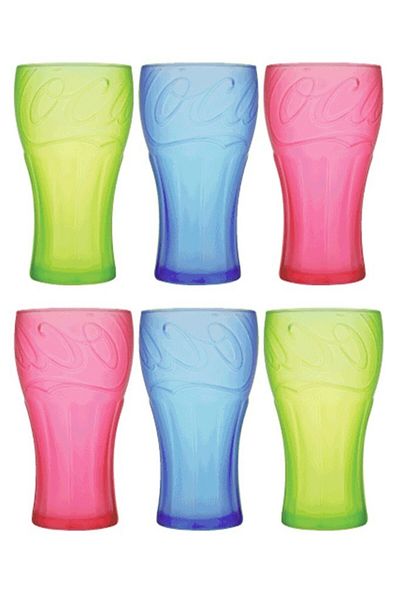 Paşabahçe 96709 3 Colors 6 Pieces 350Cc Coca Cola and Ice Tea Glass