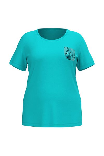 bilcee Women's Fresh Large Size Pocket Stone Printed T-Shirt 4095