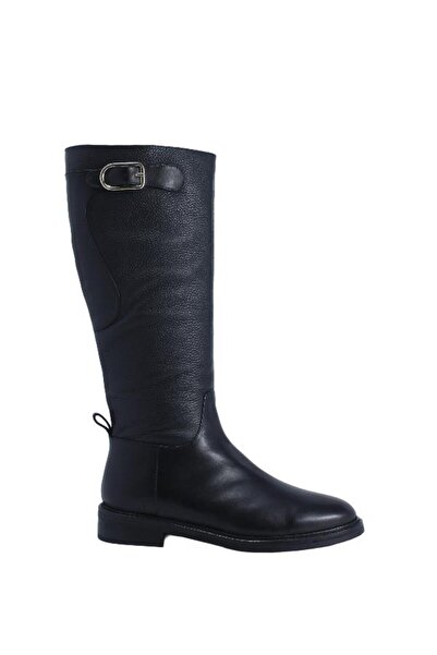 Poletto HAKİKİ DERİ SIYAH Çizme Düz  5780 53 S