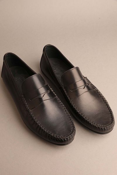 Gondol Loafer clasic pentru bărbați din piele naturală negru 42 Număr de modă: ttx.278