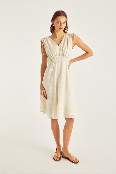 Naramaxx Midi Length Dress with Shirred Shoulder Detail