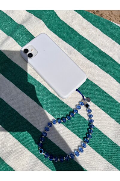 Lova İstanbul Oculus Mavi Nazar Boncuklu Renkli Telefon Askısı Telefon Boncuğu Telefon Charmı