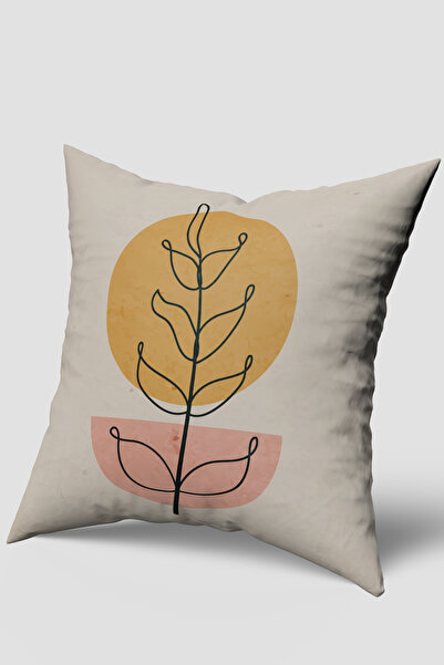 EsnafAli Κάλυμμα μαξιλαριού με μοτίβο σε κρεμ πορτοκαλί Bohemian Leaf