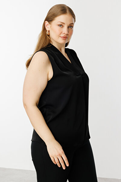 Ekol V-Neck Satin Blouse