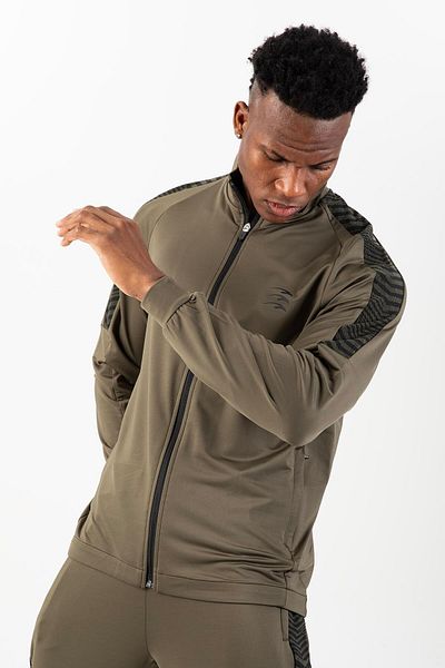 MARATON Regular Men's Stand Collar Raglan Sleeve Light Khaki Tracksuit Top 21587