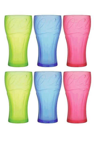 Paşabahçe 96709 3 Colors 6 Pieces 350Cc Coca Cola and Ice Tea Glass
