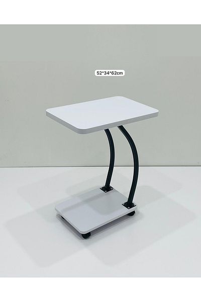 TrentonGCC طاولة جانبية حديثة قابلة للتعديل مع عجلات - 52 × 34 × 62 سم