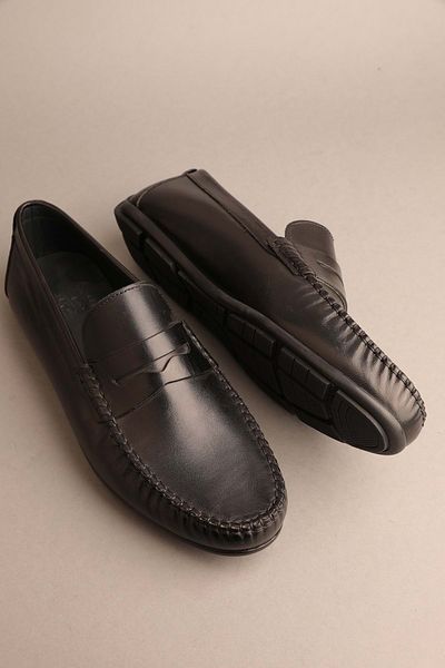 Gondol Loafer clasic pentru bărbați din piele naturală negru 42 Număr de modă: ttx.278