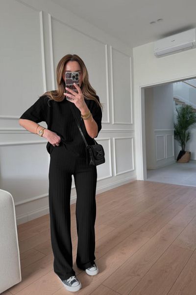 BayBayan Costum casual șic cu mânecă scurtă pentru damă