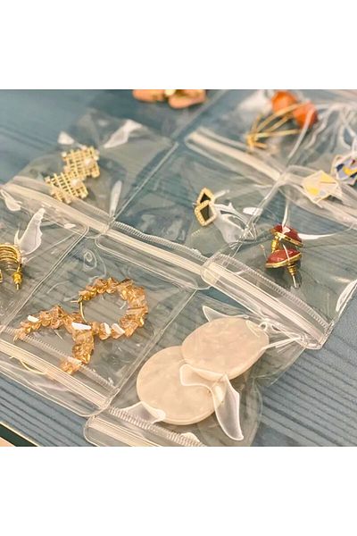 Obenimstore 30 Lu Pvc Transparent Jewelry Bag Portable Storage Bag for Rings , Earrings&Necklace , Drug