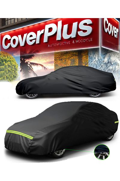 CoverPlus Fiat 500 Abarth Hatchback Black Car Tarpaulin,Auto Car Cover,Tent