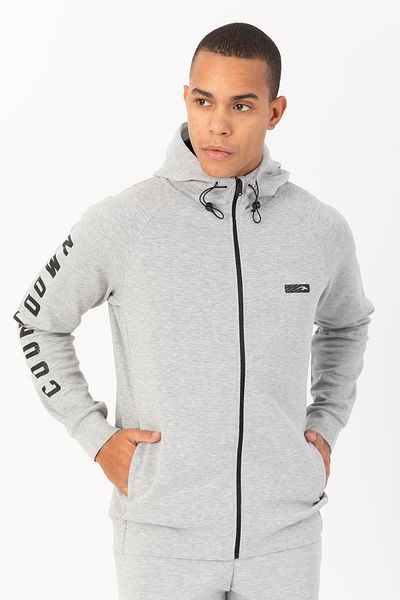 MARATON Regular Men's Stand Collar Raglan Sleeve Gray Melange Tracksuit Top 22397