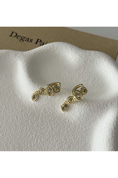H&S AKSESUAR Special Series Brand Model Row Eye Earrings