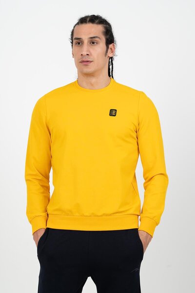 MARATON Regular Erkek Bisiklet Yaka Sarı Sweatshirt