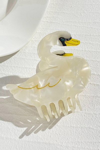 New Obsessions Луксозна костена катарама White Swan