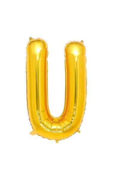 MAXEE STORE Maxee birthday balloon, letter U, gold, 40 cm