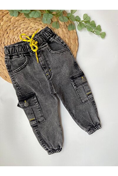 Butik Erkek Çocuk Paçası Lastikli Cepli Kot Pantolon