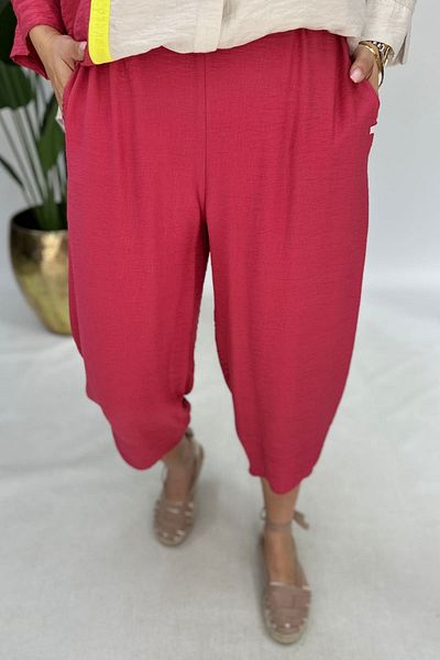 GÖKSEL Dried Rose Linen Pants Large Size