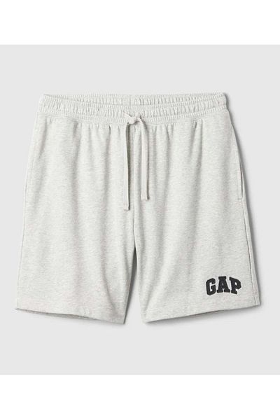 GAP V-Frch ft Herıtage Logo Short Terry Cloth Shorts Men's Shorts Gray