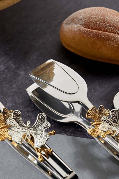 Turkco Set of 3 Premium Decorative Serving Tongs - Butterfly Detail, Elegance and Functionality Together