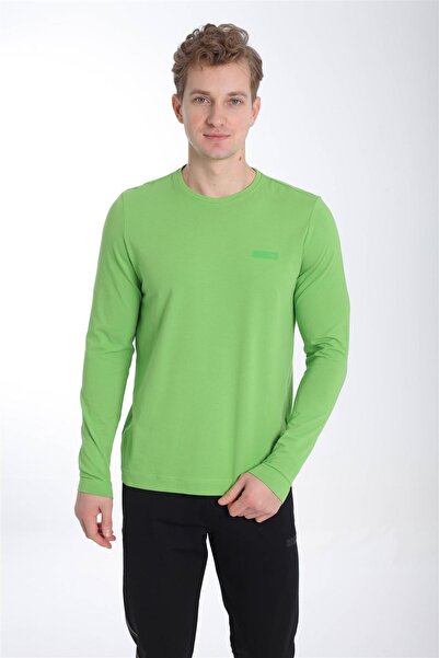 MARATON Regular Erkek Bisiklet Yaka Fıstık Yeşili Sweatshirt