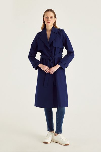 Naramaxx Classic Trench Coat with Windbreaker Detail