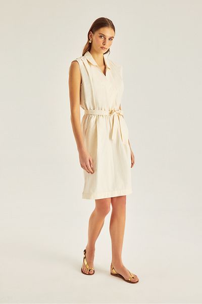 Naramaxx Double Breasted Collar Knee Length Dress