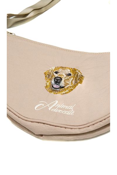 Trampoline Golden Retriever Embroidered Bag - Parachute Fabric Bag with Animal Figures