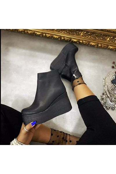 ADA MODA Women's boots with eco-leather platform