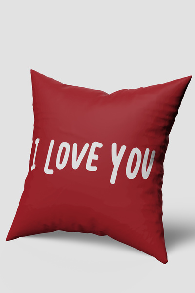 EsnafAli Roșu Alb Te iubesc scris husă de pernă