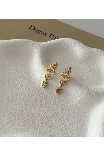H&S AKSESUAR Special Series Brand Model Row Eye Earrings