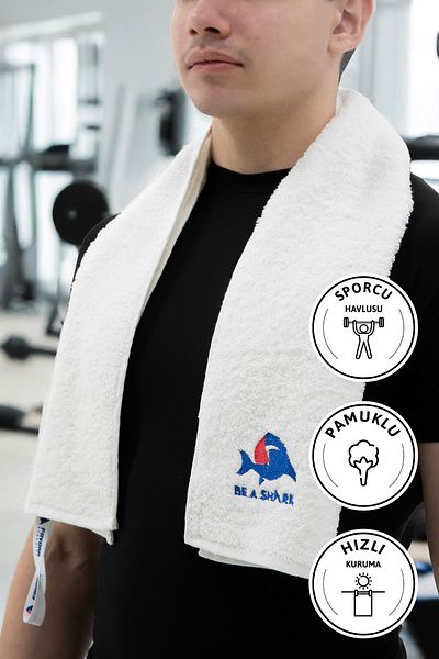 FAVORA Λευκή 105x30 cm Gymnastike για πιάτο γυμναστικής αθλητική πετσέτα τένις