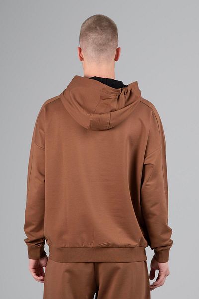 MARATON Oversize Men's Hooded Low Sleeve Tan Sweatshirt 23117