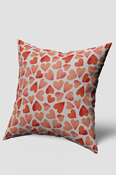EsnafAli Husă de pernă cu model inimă roșie albă