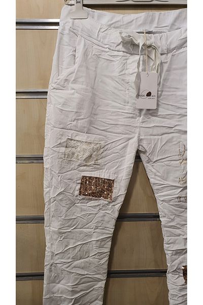Park Moda Italian Trousers with Sequin Detail